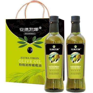 中糧西班牙進口安德烈娜特級初榨橄欖油濃情禮盒500ML2